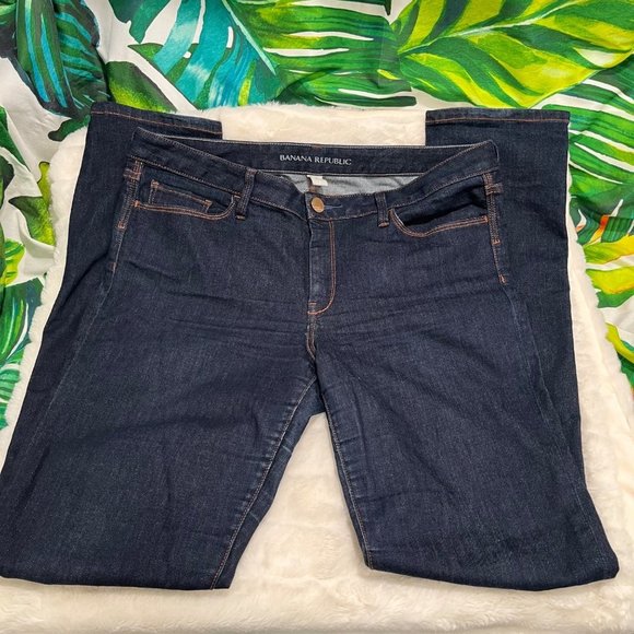 Banana Republic 31 Skinny Dark Wash Denim Fall Winter Slim Classic School Jeans - Picture 2 of 10